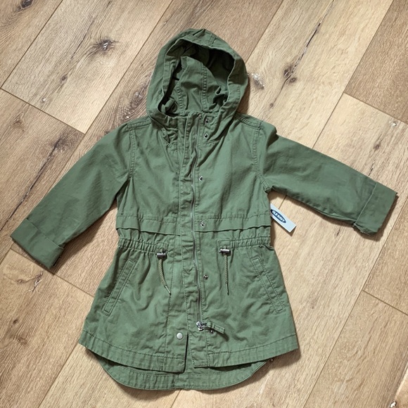 Old Navy Other - Old navy girls cotton parka jacket S military green NWT